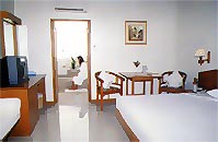 twin deluxe bedroom at kuta lagoon hotel